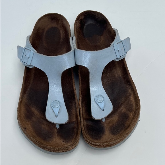 Birkenstock Shoes - Birkenstock Women's Silver Gizeh Thong Sandals